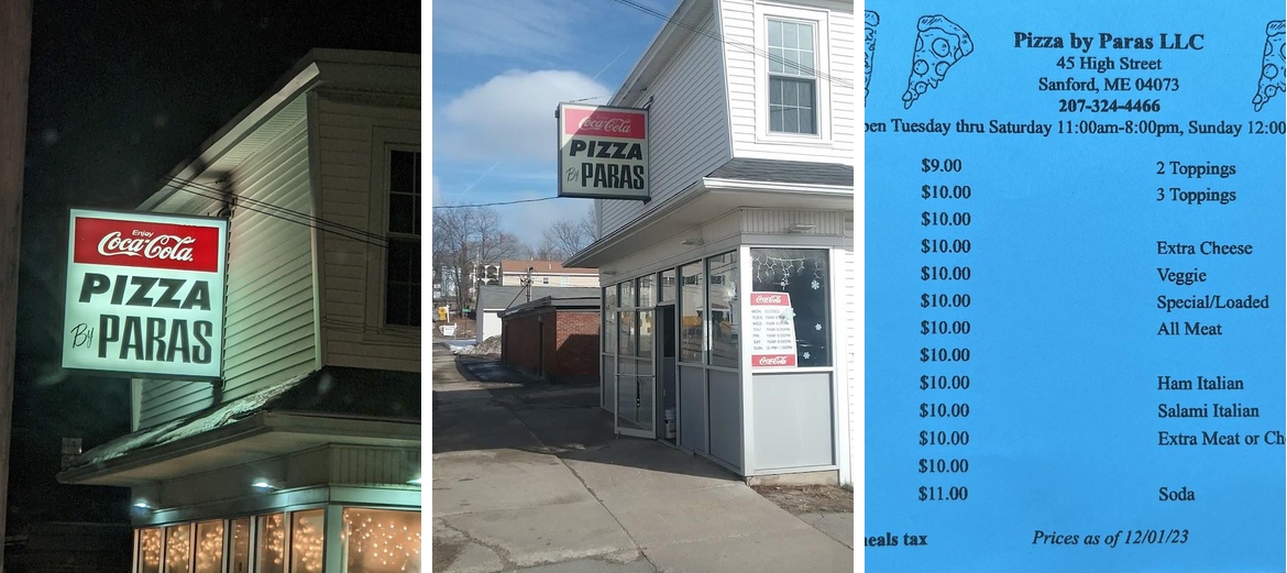 Paras Pizza Menu